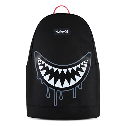 Hurley Unisex-Adults One and Only Backpack, Black Shark Bite, Large