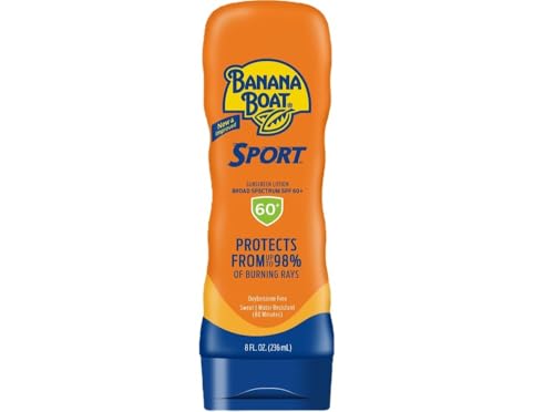 Banana Boat Sport Ultra SPF 60 Sunscreen Lotion, 8oz, Banana Boat SPF 60 Lotion, Oxybenzone Free, High SPF , Water-Resistant Sunscreen, 8oz