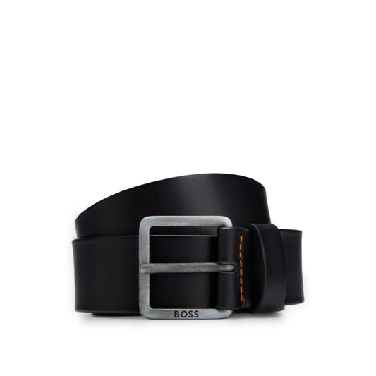 HUGO BOSS mens Jeeko Italian Leather Belt, Black, US 36