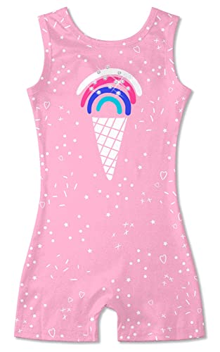 Idgreatim Girls Gymnastics Leotards 5t 6t Sparkly Pink Biketards Unitard with Shorts Ballet Dance Dress Outfits 5-6 Years Old