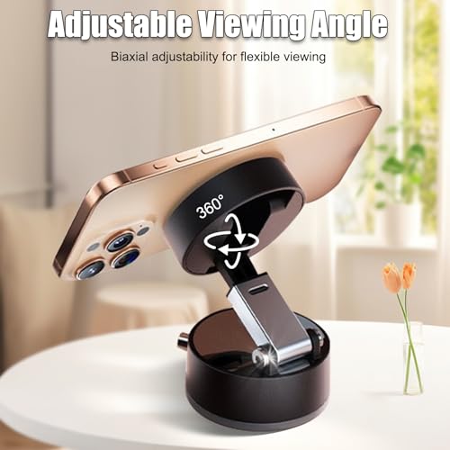 2025 New Magnetic Phone Holder with Vacuum Suction,Foldable Retractable Phone Mount,Dual-Sided Mount for All Phones, Universal Compatibility, Durable Plastic for Car, Gym, Smooth Surfaces
