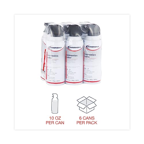 Innovera Compressed Air Duster Cleaner, 10 oz Can, 6/Pack