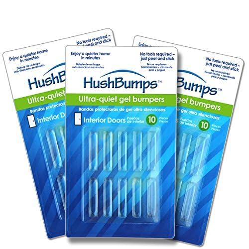 HushBumps Ultra-Quiet Bumpers for Interior Doors 3-Pack. Prevent Door Slamming and Provides Soft Close. Just Peel & Stick. No Tools Required. Silences Door Closing. 30 pcs.