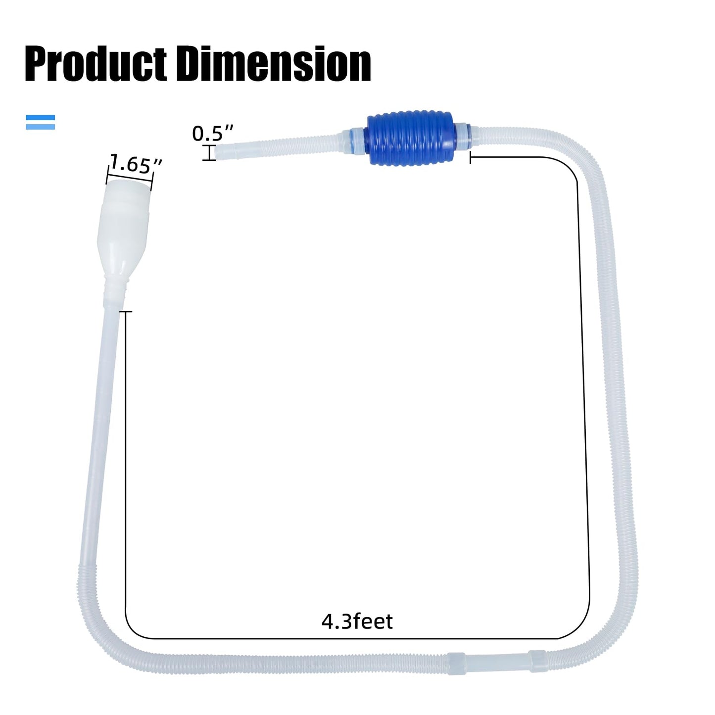 AQUANEAT Aquarium Vacuum Siphon, Fish Tank Water Changer, Gravel Cleaner, Hand Pump