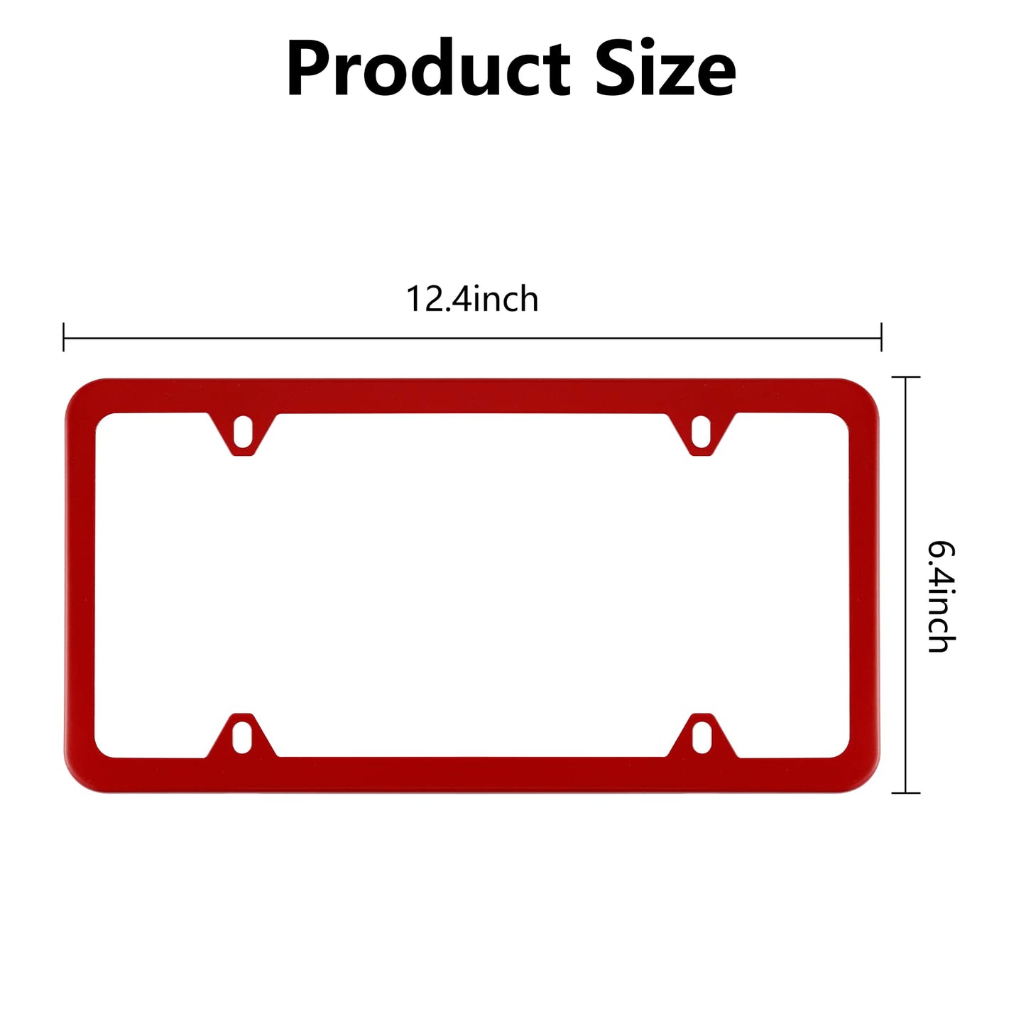 alpmosn 2PCS Stainless Steel License Plate Frames, 4 Holes Car Licence Plate Covers with Screws Washers and Caps, Car Exterior Accessories, License Plate Holder for US Vehicles (Red)