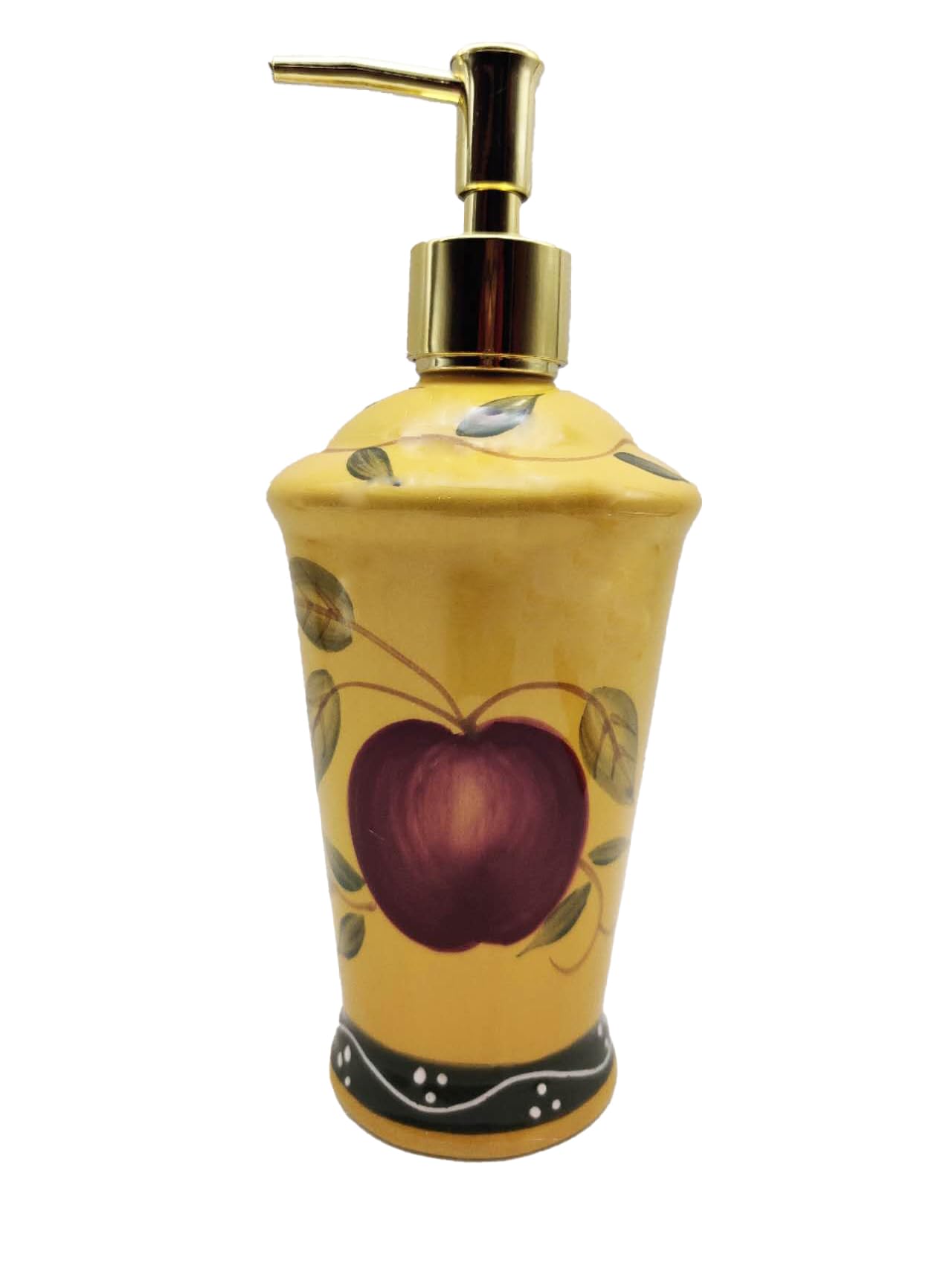 ACK Ceramic Hand Painted Tuscany Fruit Décor Refillable Soap Dispenser,Lotion Jar, Kitchen Décor, Bathroom Décor