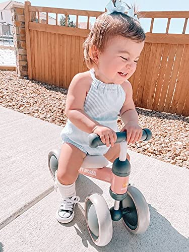 BEKILOLE Baby Balance Bike for 1 Year Old Girl Gifts, 10-24 Month Toddler Balance Bike, 4 Silent Wheels Pre-School First Ride On Toys, 1st Birthday Gifts