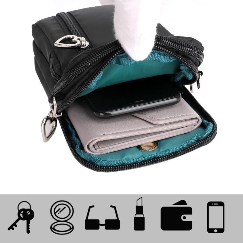 JANKS Small Crossbody Bags for Women Mini Cell Phone Purses with Crossbody Strap Phone Wallet Purses Shoulder Bag Nylon Arm Bag