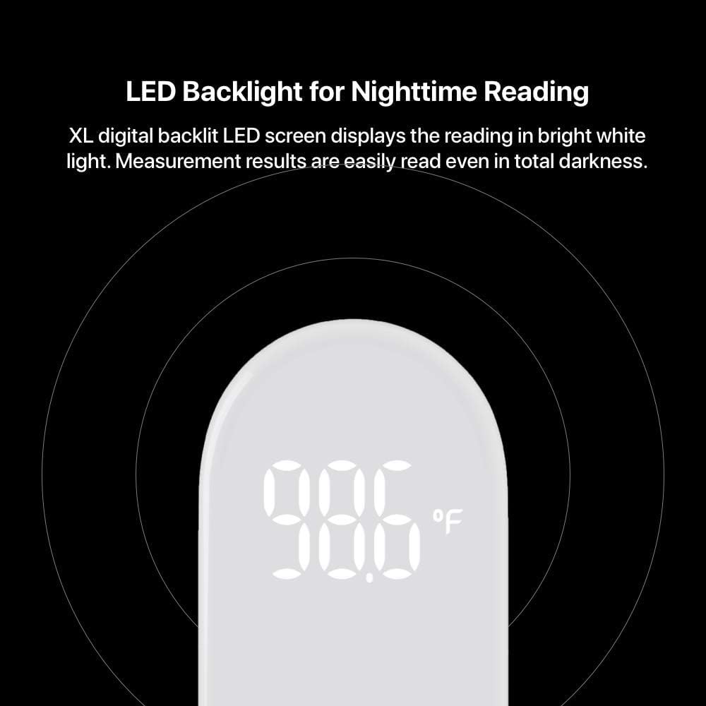 iHealth No-Touch Forehead Thermometer for Adults, Kids, Babies - FSA HSA Eligible, 3 Ultra-Sensitive Sensors, Quiet Vibration Feedback, Digital Large LED Digits, Easy to Use for Home & Nurses, PT3