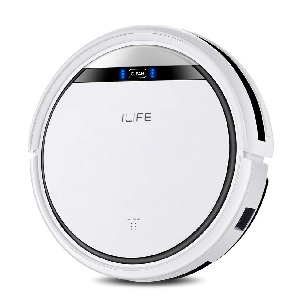 ILIFE V3s Pro Robot Vacuum Cleaner, Tangle-free Suction , Slim, Automatic Self-Charging Robotic Vacuum Cleaner, Daily Schedule Cleaning, Ideal For Pet Hair,Hard Floor and Low Pile Carpet,Pearl White