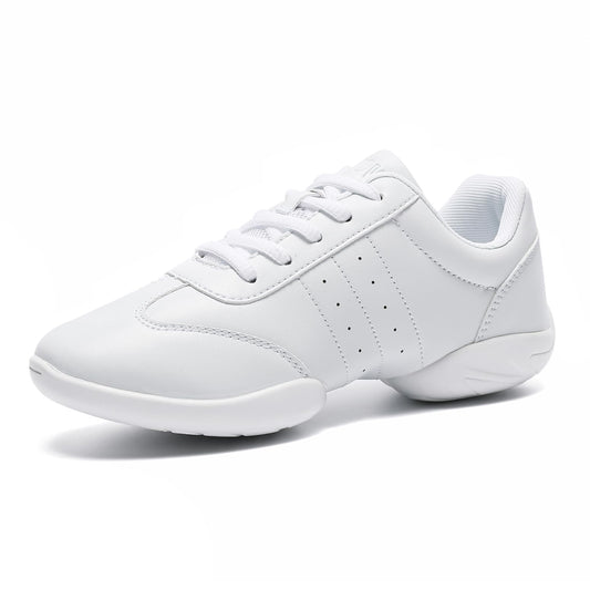 HWJHMX White Cheer Shoes for Girls Womens Youth Cheerleading Shoes Cheering Team Gear Cheer Sneakers Cheerleaders Athletic Comfortable Flats Breathable Soft Kids Cheer Shoes Size