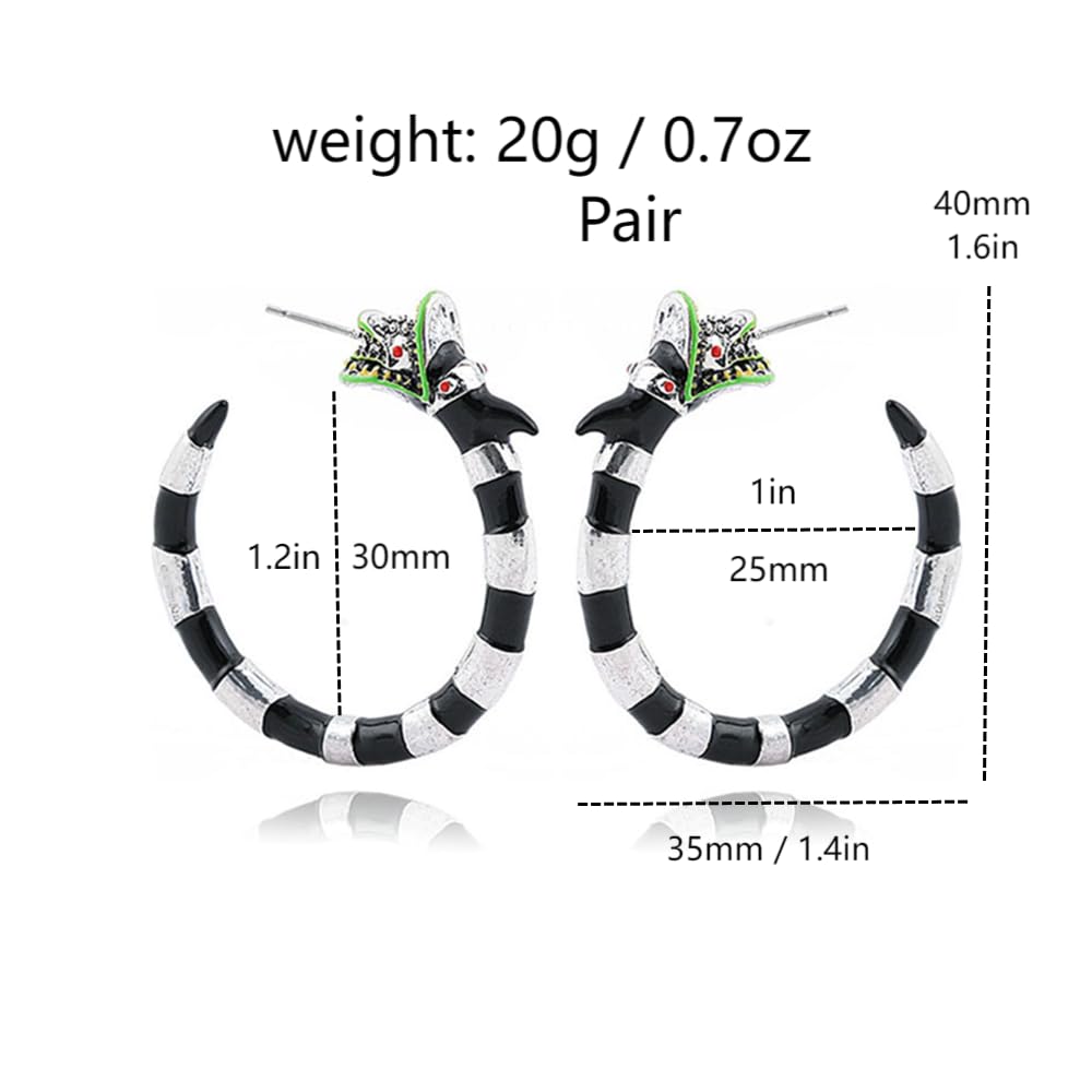 Beetle Sandworm Juice Hoop Earring - Coral Snake Earrings - Costume Jewelry for Womenand Fans(Sandworm Earring)