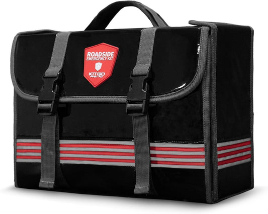 Car Emergency Kit (126 Piece),Gift for Father Women Friend, Premium Roadside Assistance Essentials with Jumper Cables Tow Rope- Ideal Auto Road Safety Kit for Truck, RV