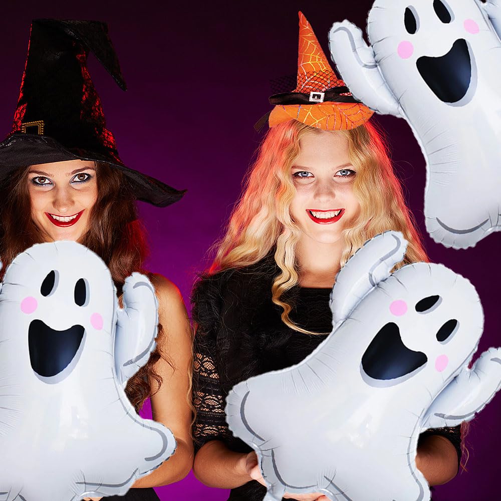 White Ghost Balloons Halloween Foil Balloons for Ghost Themed Party Decoration Supplies Halloween Birthday Decoration Decor Ballons Arch Kits Party Balloon Set 3pcs