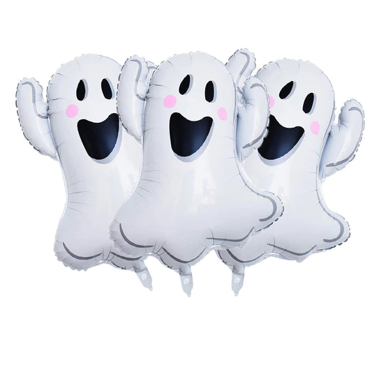 White Ghost Balloons Halloween Foil Balloons for Ghost Themed Party Decoration Supplies Halloween Birthday Decoration Decor Ballons Arch Kits Party Balloon Set 3pcs