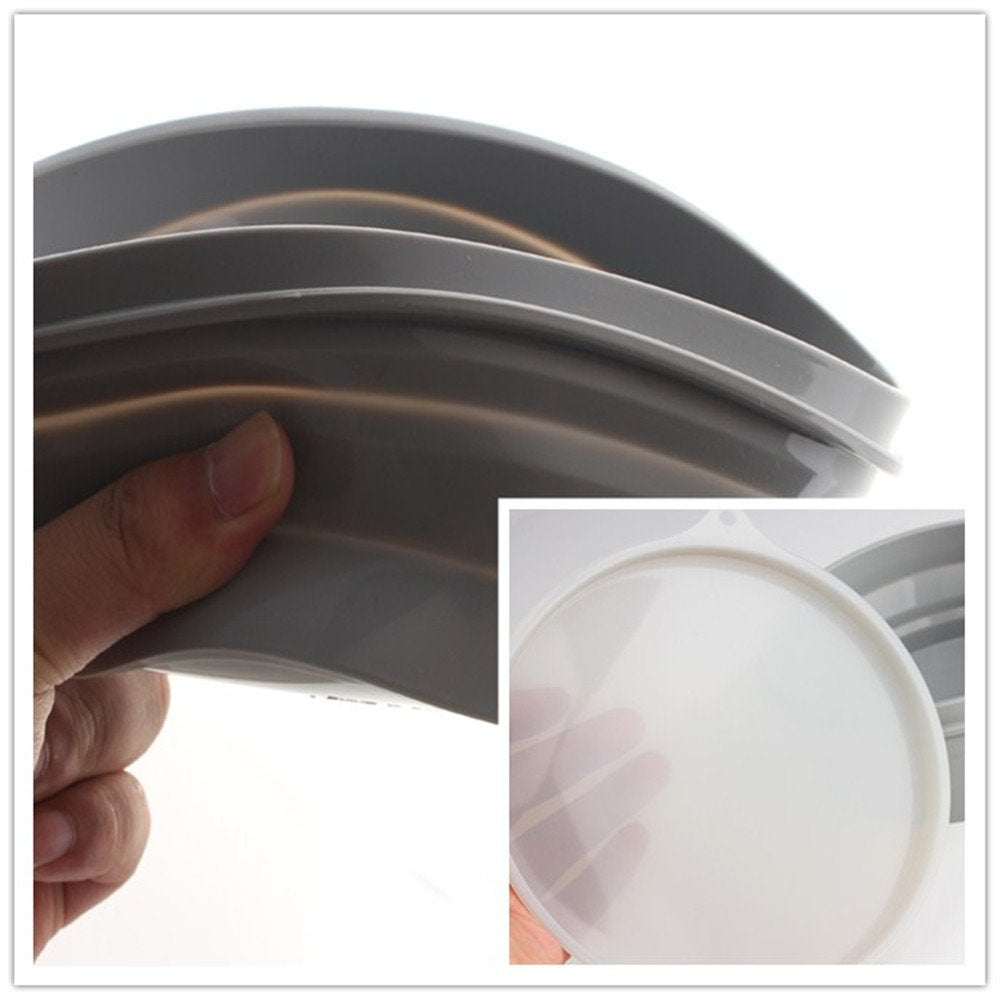 IYYI Silicone Collapsible Bowl with Lid 800ML Folding Travel Bowl for Camping, Hiking, Heat Resistant ME.FAM Expandable Bowl (Blue)