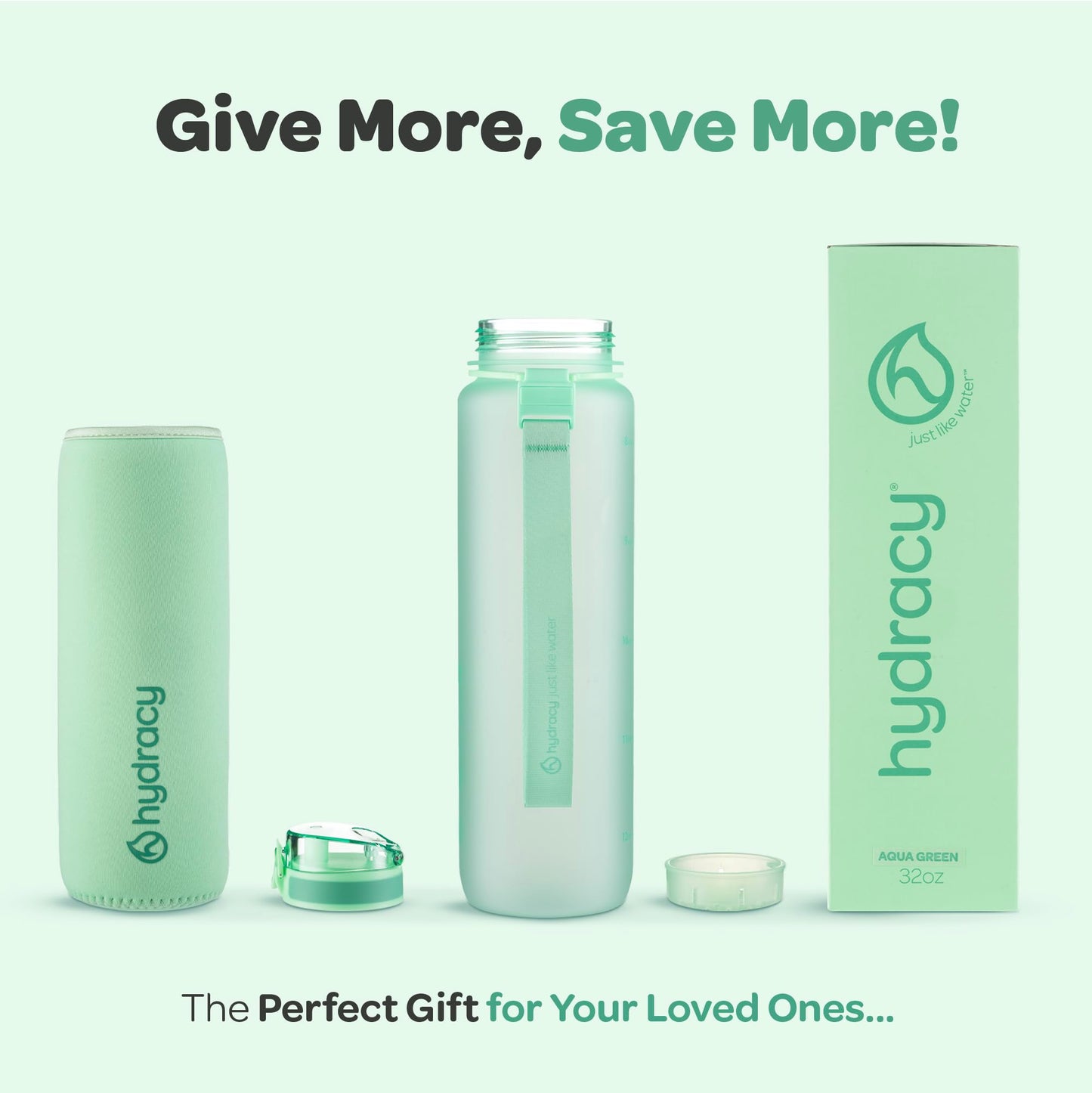 Hydracy Water Bottle with Time Marker -Large 32 oz BPA Free Water Bottle & No Sweat Sleeve -Leak Proof Gym Bottle with Fruit Infuser Strainer & Times to Drink -Ideal for Fitness Sports & Outdoors