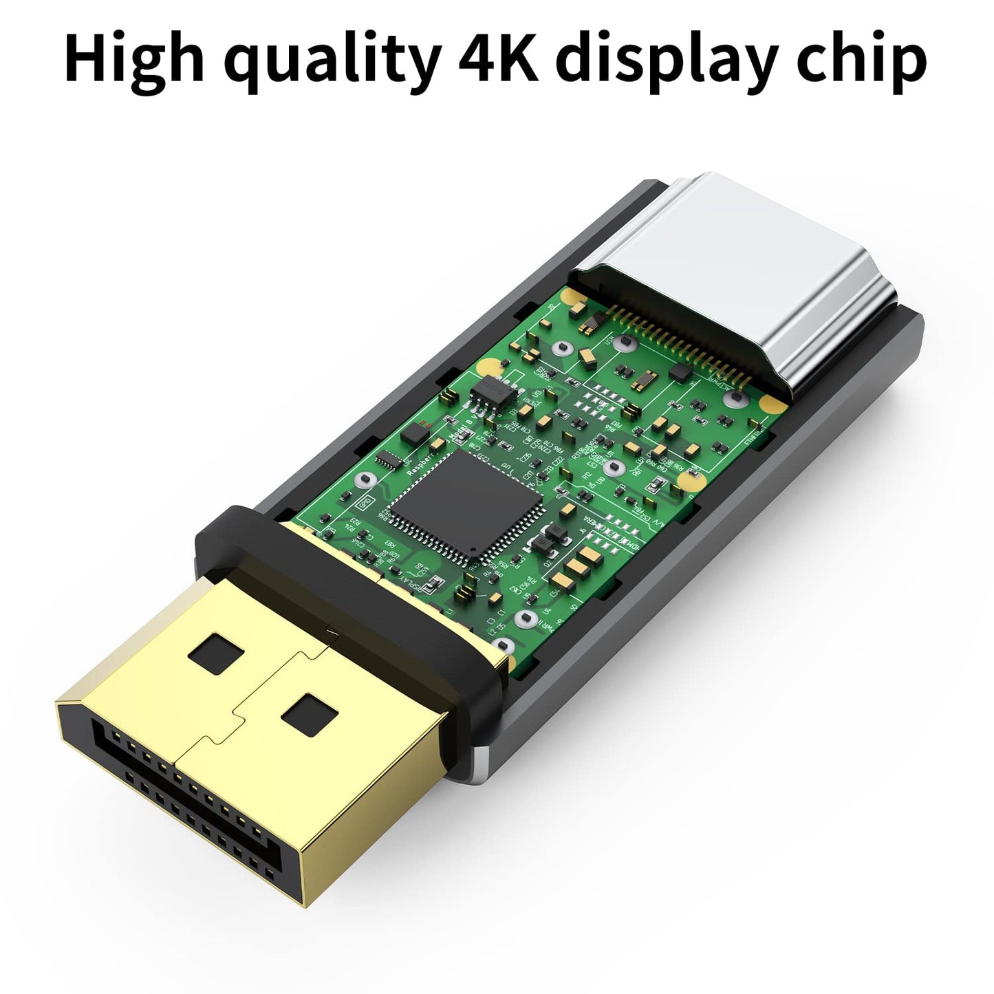 IIABC Displayport to HDMI Adapter 4K 24K Gold Plated Displayport DP to HDMI Female Converter,Uni-Directional Display Port to HDMI Converter Compatible for Lenovo, HP, Dell &More- Grey