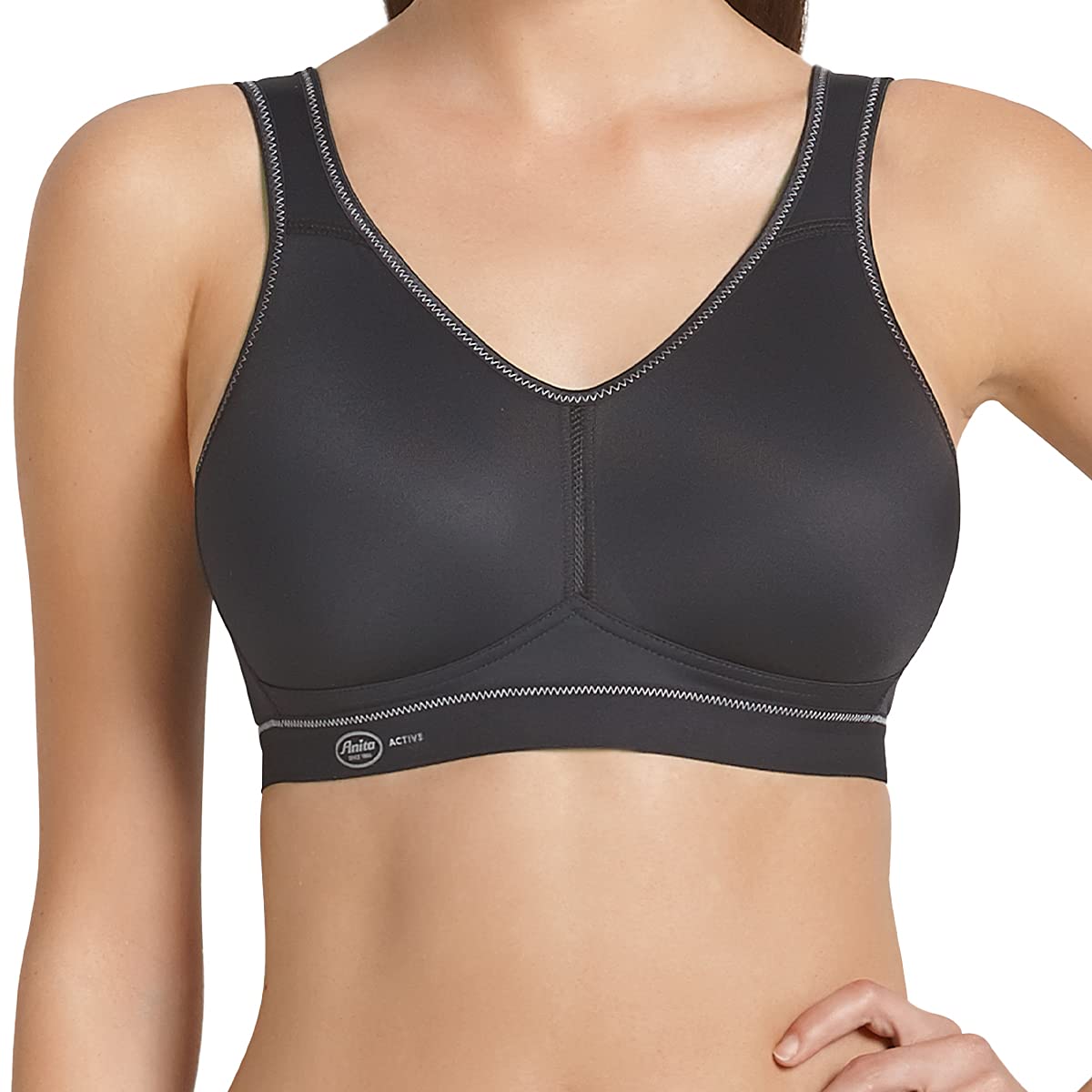 Anita Active Light and Firm Wire-Free Sports Bra, 34F, Black