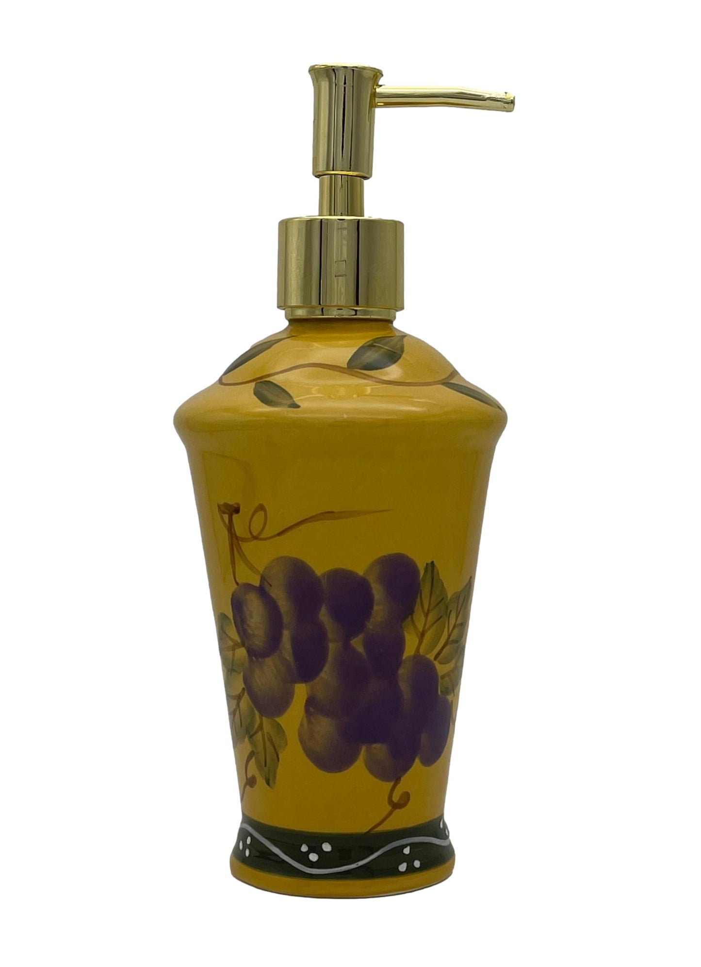 ACK Ceramic Hand Painted Tuscany Fruit Décor Refillable Soap Dispenser,Lotion Jar, Kitchen Décor, Bathroom Décor