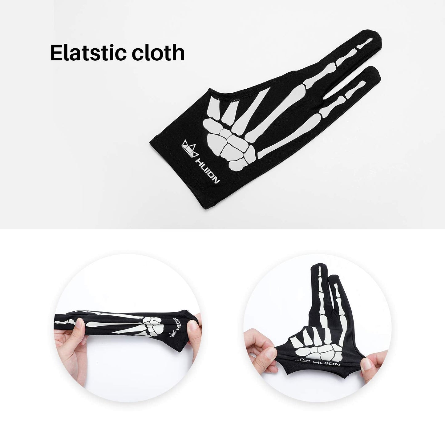HUION Skeleton Artist Glove for Graphic Drawing Tablet Pad Monitor Painting, Paper Sketching, Suitable for Left and Right Hand