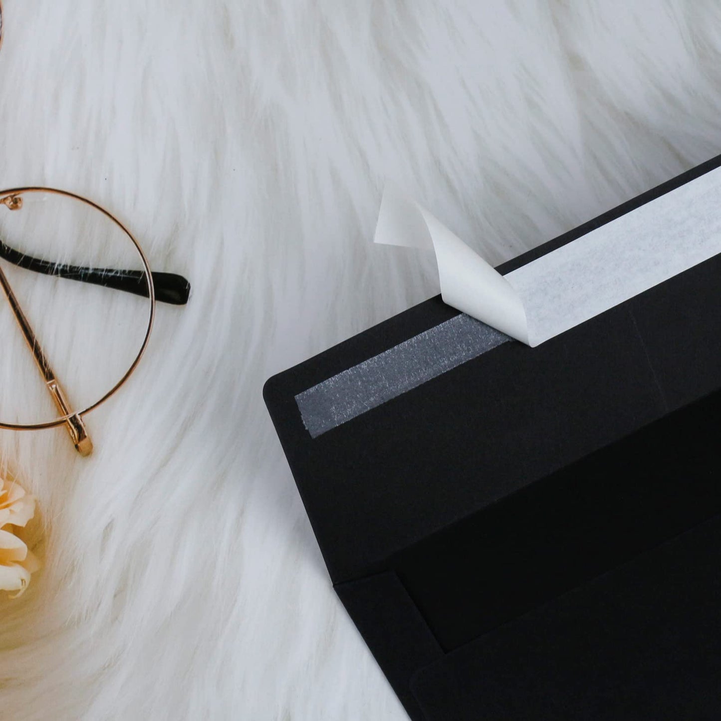 50 Packs of Black 4X6 Envelopes for Invitation, A6 Black Envelopes Self Seal for Cards, Photos, Wedding, Birthday, Party, Babay Shower