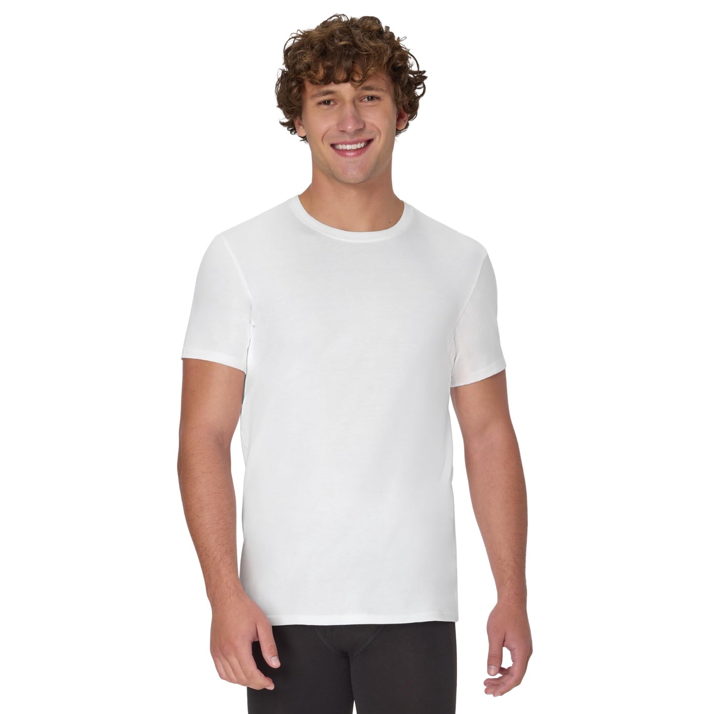 Hanes Men's Undershirt, Underarm Sweat Blocking Tee, White Crewneck T-Shirt, 3-Pack