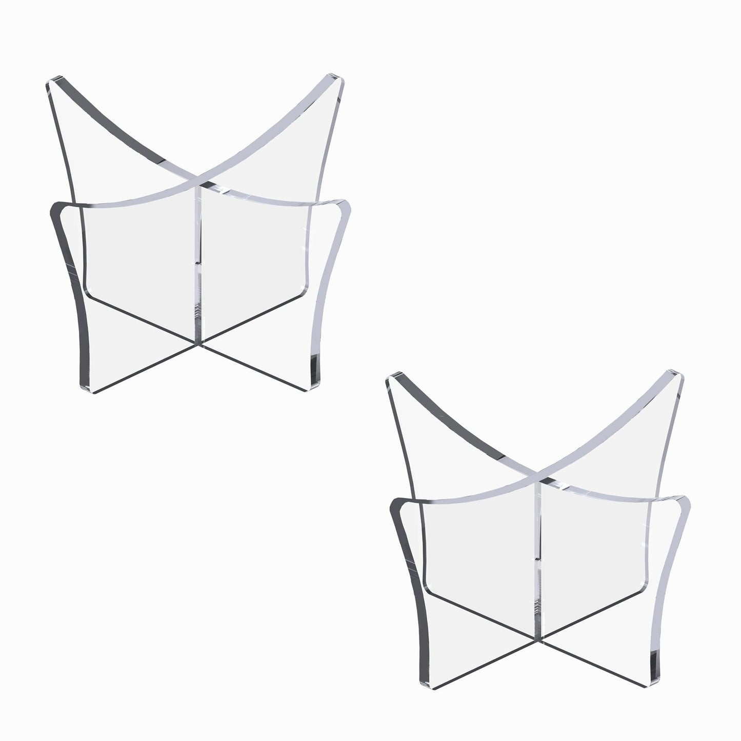 HEMYLU Acrylic Large Ball Stand Holder 4.7x2.6 Inch, 2-Pack Display Stand for Football Basketball Soccer, Clear Volleyball Rugby Case Rack