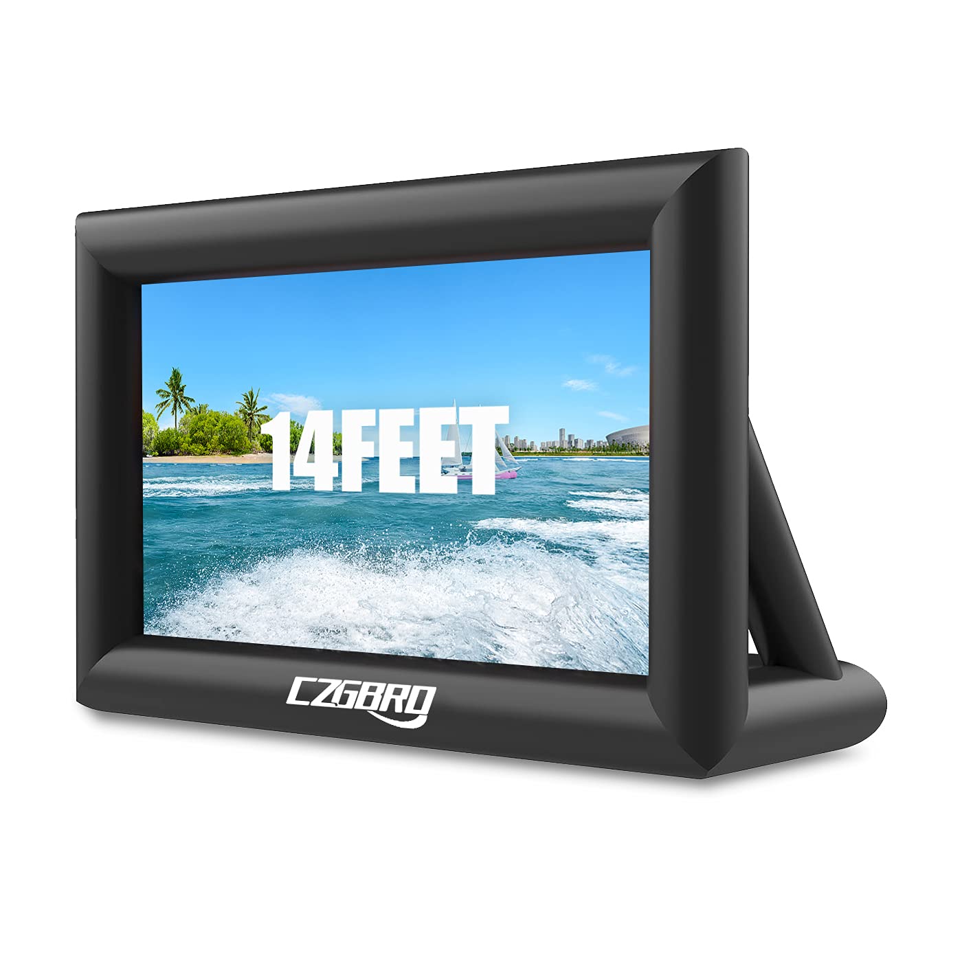 Inflatable Projector Screen - Outdoor Movie Screen Blow Up for Movie Parties Backyard Outside with Air Blower and Carry Bag, Front and Rear Projection (14FT with Blower)