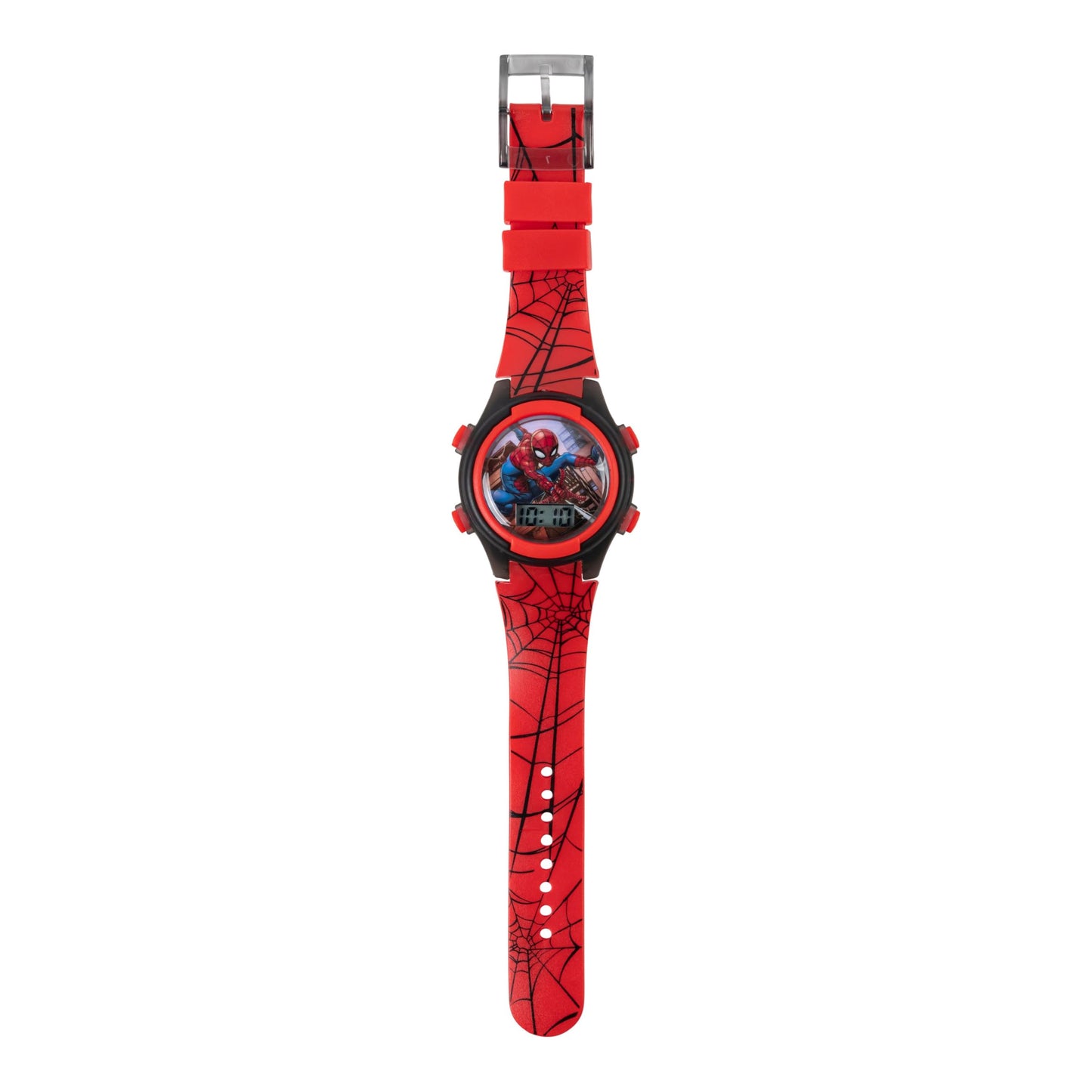 Accutime Marvel Spider-Man Digital Watch for Kids – Durable Plastic Timepiece, LCD Display, Quartz Accuracy, Iconic Spiderman Imagery