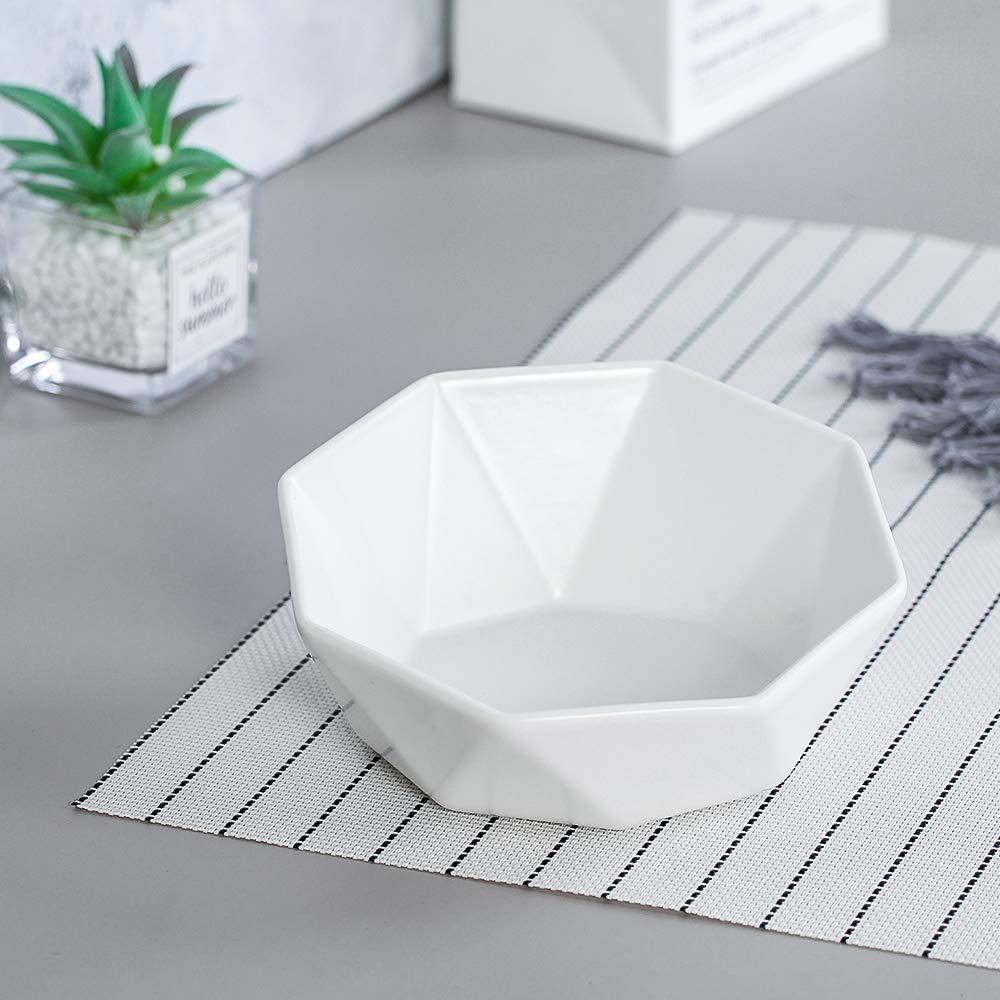 White Ceramic Tilted Cat Dog Bowl Cat Food Water Bowl Dish Pet Comfort Feeding Bowls