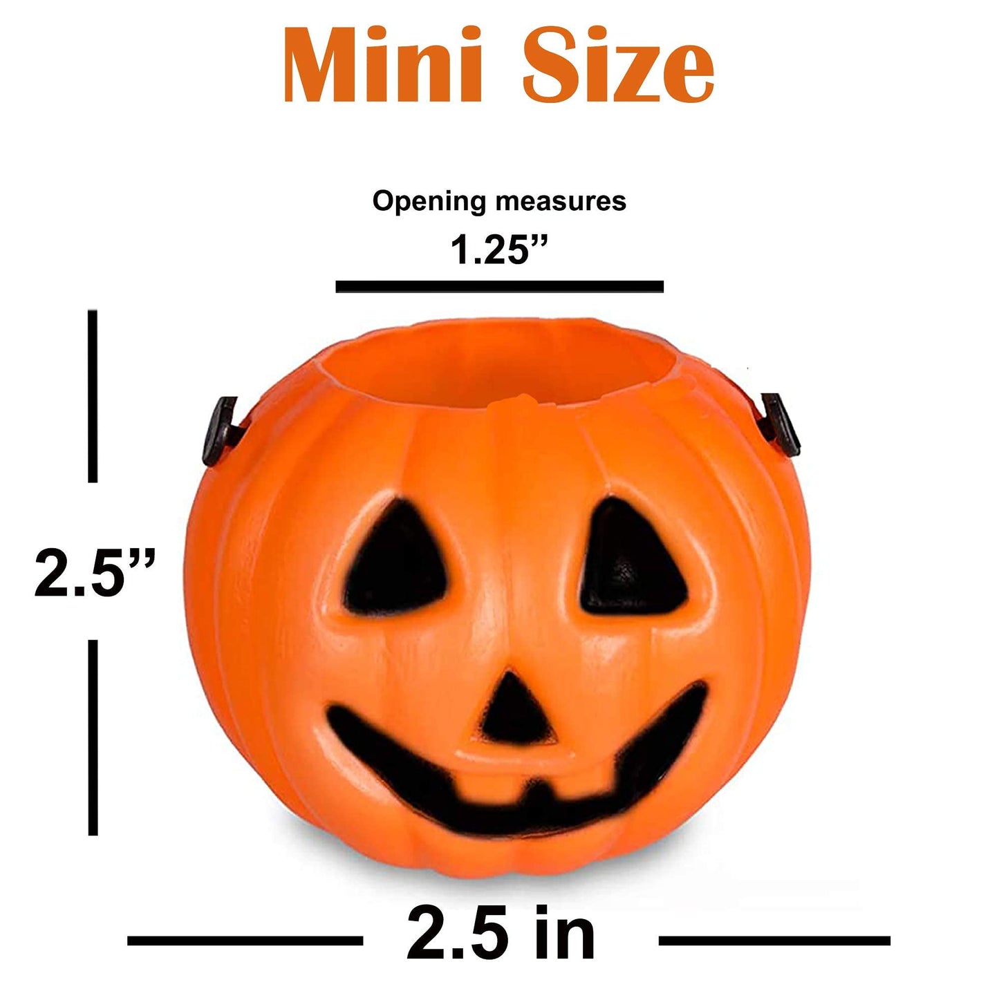 4E's Novelty 24 Pack Mini Pumpkin Trick or Treat Buckets Bulk Halloween Candy Holders Container for Kids, Halloween Goodie Bags Fillers Party Favor Toys