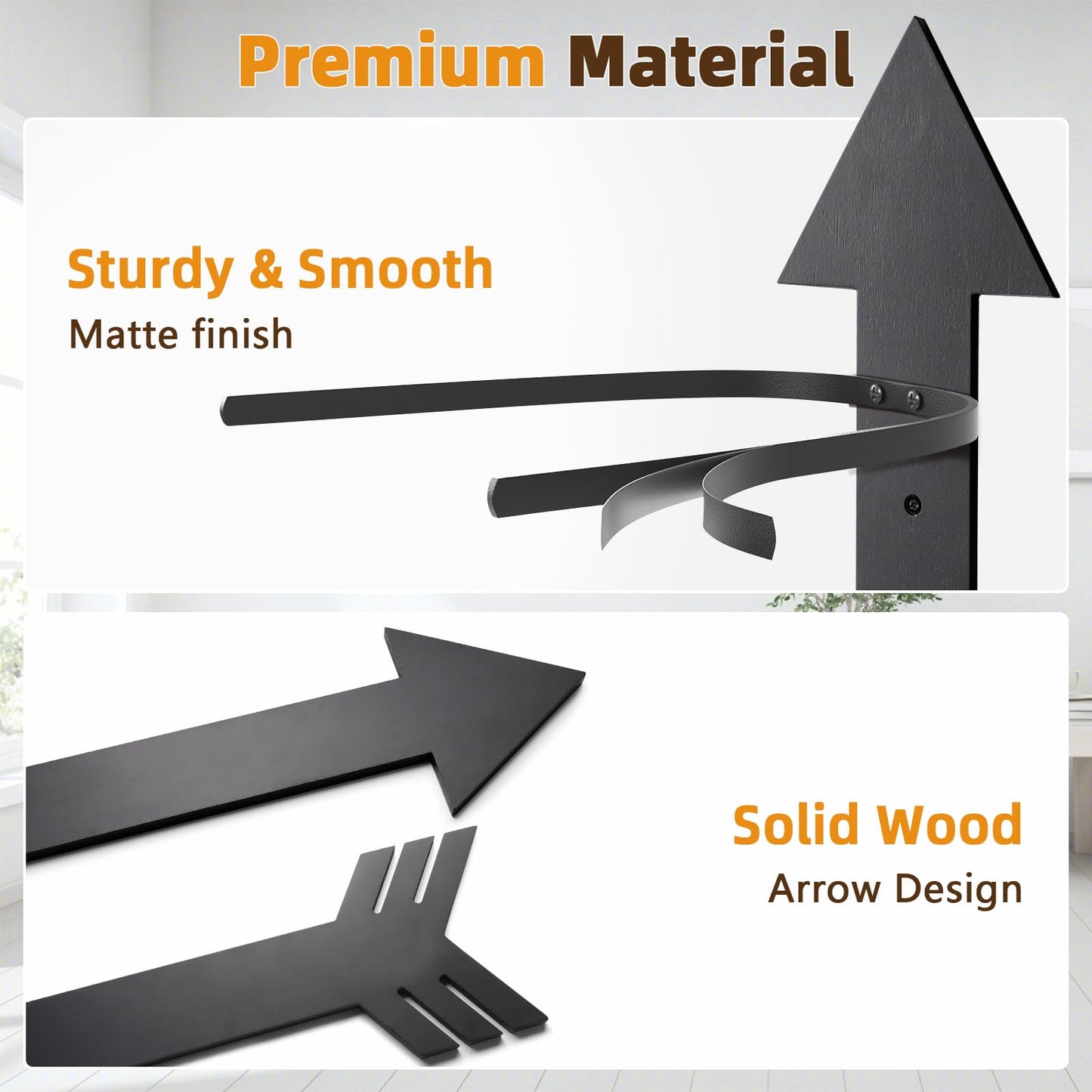 HYDERMUS Hat Organizer for 10 Baseball Caps and 3 Cowboy Hat Cowboy Hat Rack for Wall with Solid Wood Arrow Hat Storage Cowgirl Hat Hanger Closet Storage and Organizer Black