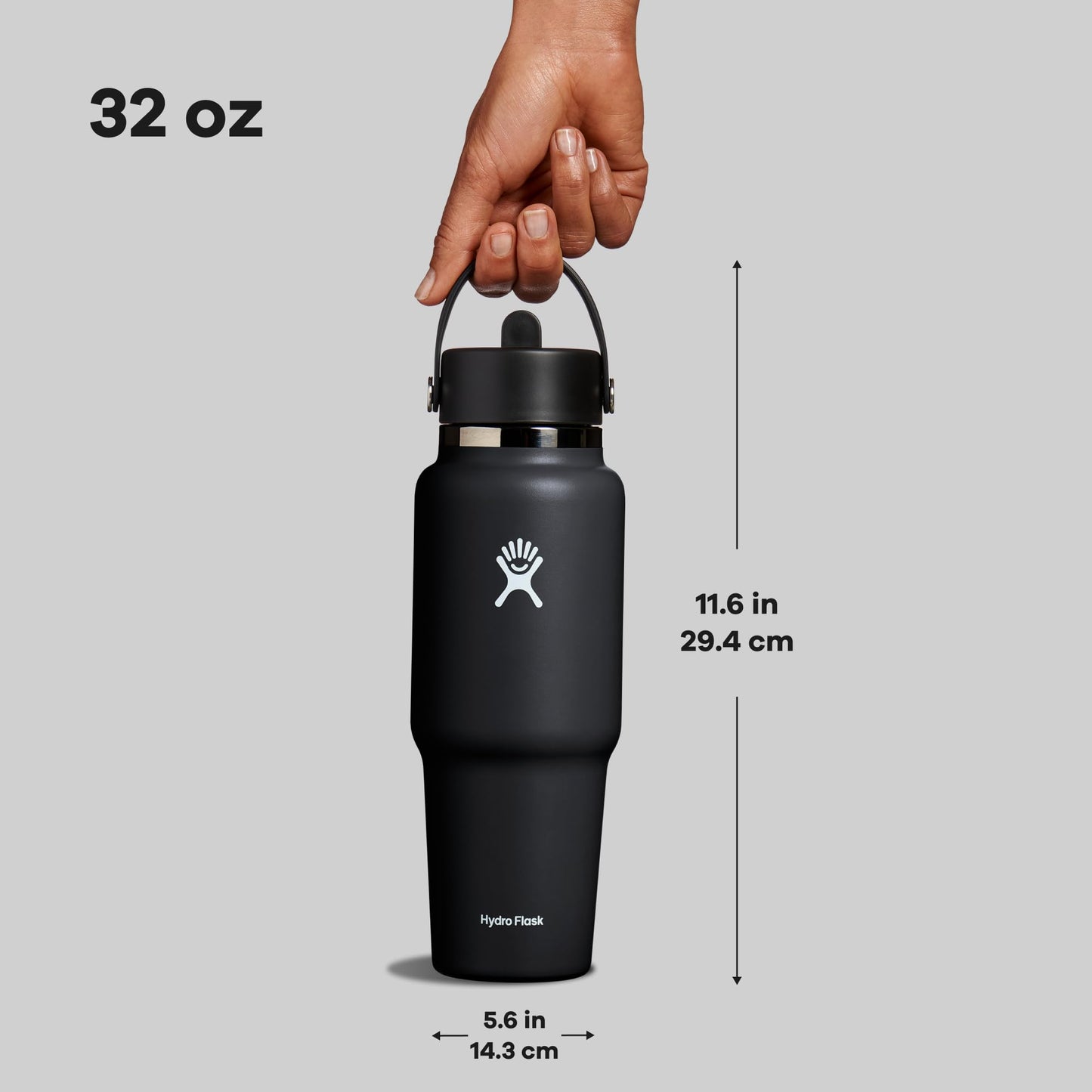 Hydro Flask 32 Oz Wide Flex Straw Travel Bottle Black