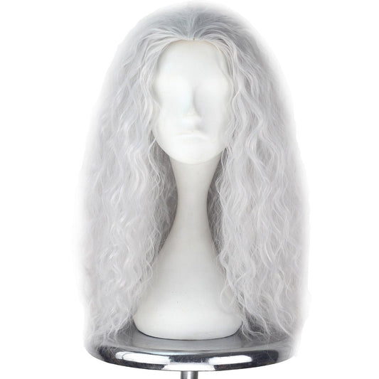 Witch Wig Old Lady Wig Women Long Grey Curly Costume Wig Cosplay Halloween Hair