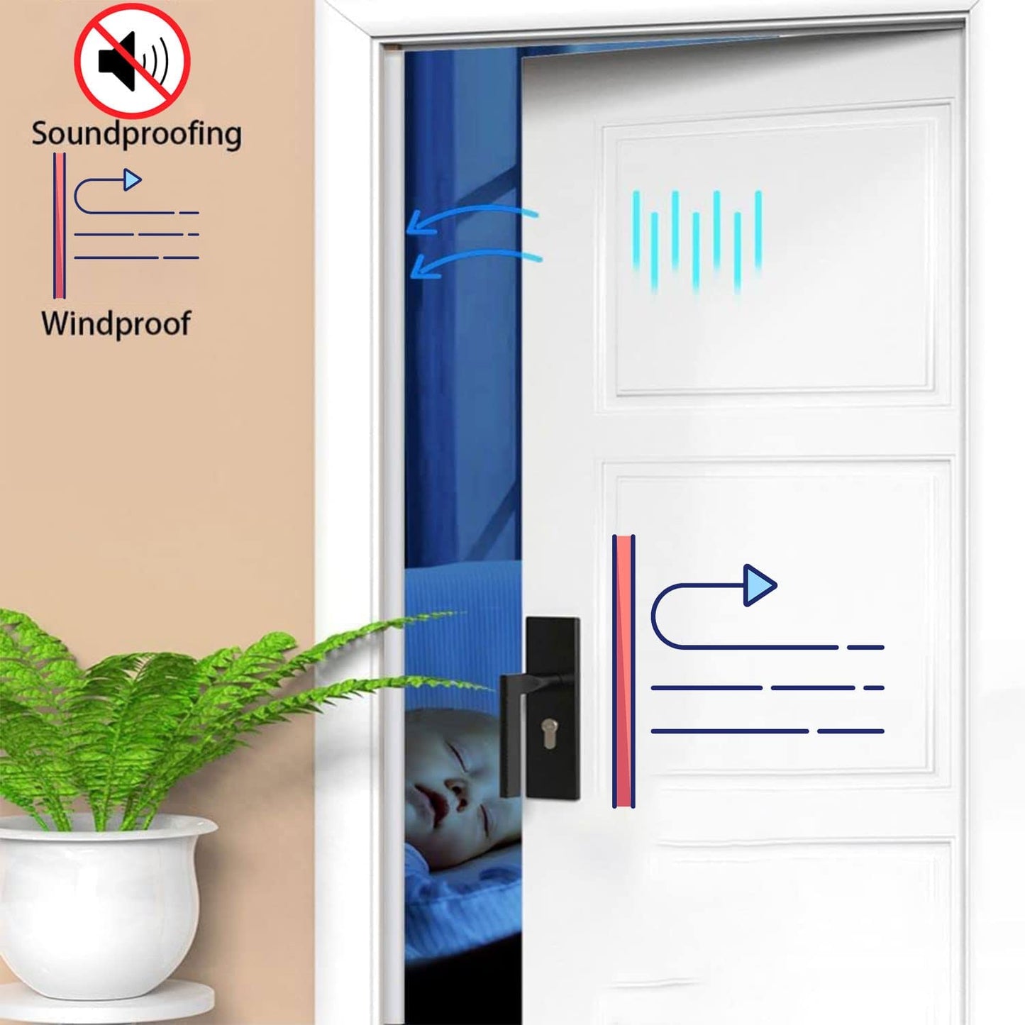 Black Rubber Weather Stripping Door Seal Strip, D Shape Door Rubber Weather Seal Strip, SelfAdhesive Door Weatherstripping Soundproofing Door Sealing Strip for Windows (23 feet, Black)