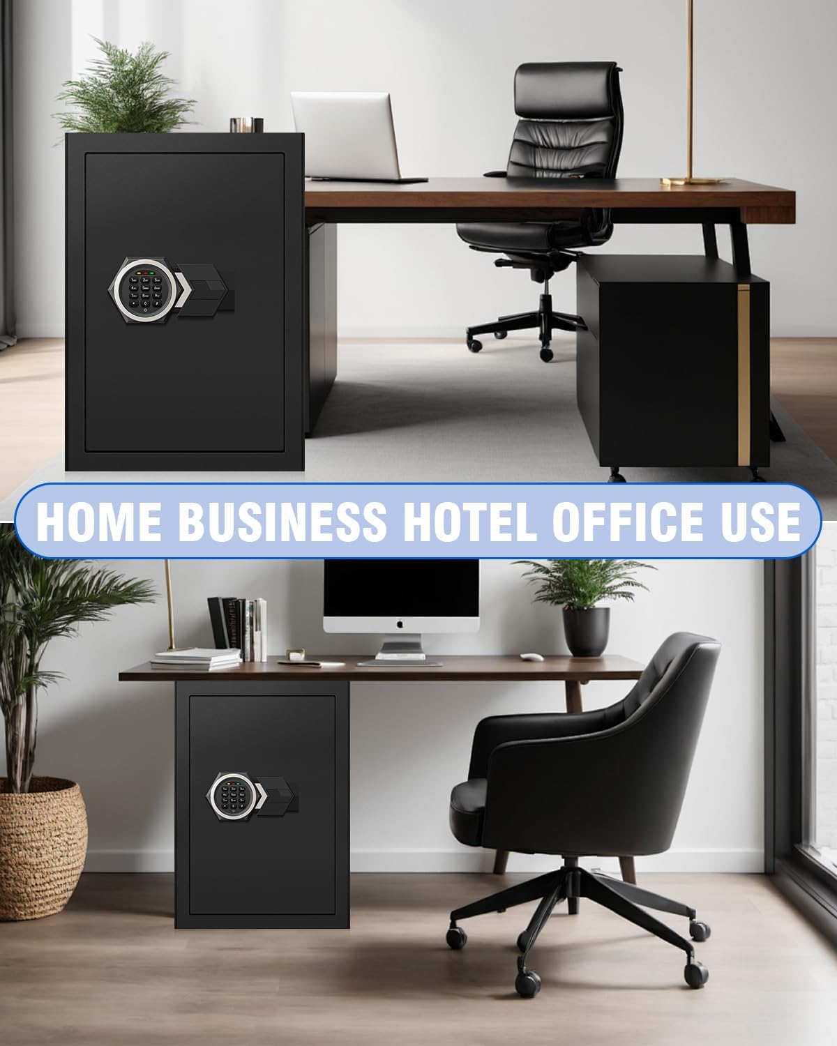 2.8 Cub Home Use Safe Box Fireproof Waterproof, Safety Box with Digital Keypad Sensor Light Key for Hotel Office Money Documents