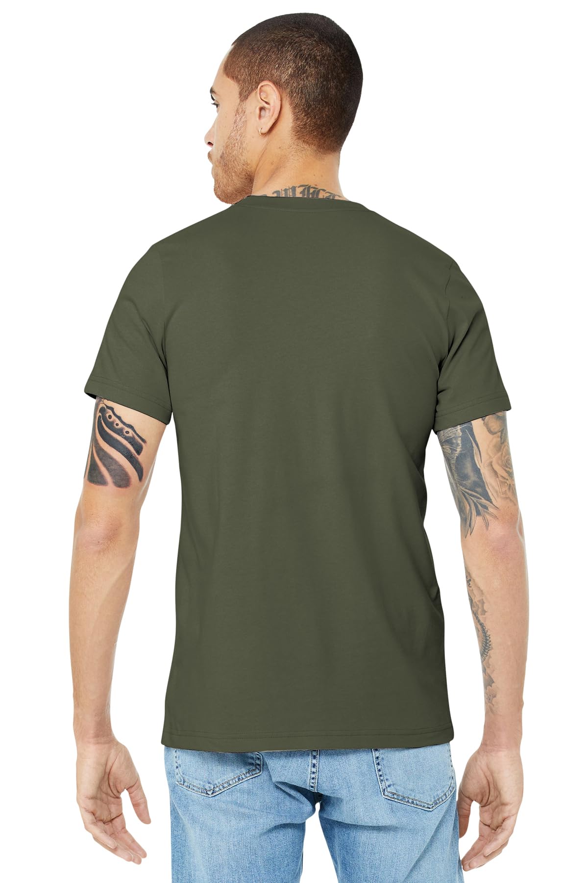 Bella Canvas Unisex Jersey Short-Sleeve Crewneck T-Shirt, Large, Army