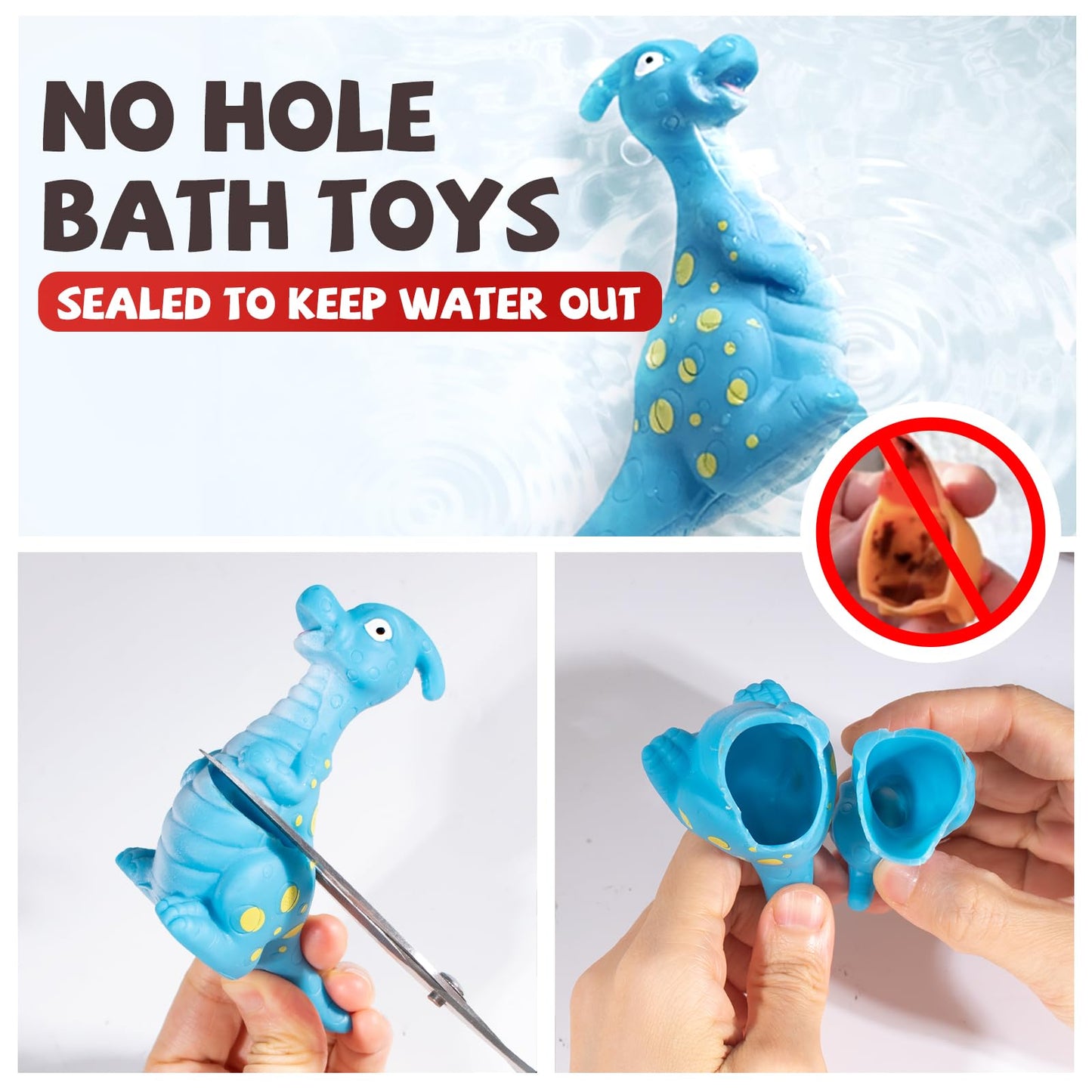Hely Cancy Dinosaur Bath Toys - No Hole Bath Toys for Kids,Baby Bath Toys for Shower Water Pool Toys