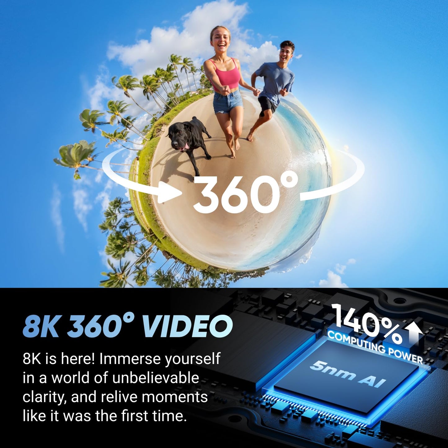 Insta360 X4 Creator Bundle - 8K Waterproof 360 Action Camera, 4K Wide-Angle Video, Invisible Selfie Stick, Removable Lens Guards, 135 Min Battery Life, AI Editing, Stabilization, for Sports, Travel
