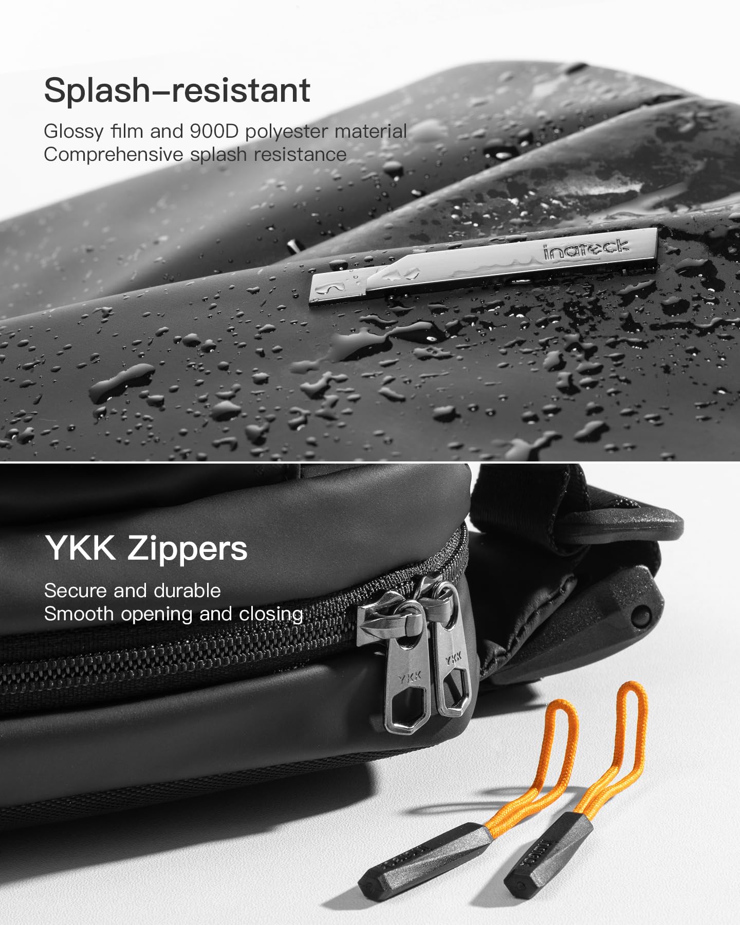 Inateck Sling Bag X, Compact Chest Bag Men Women Waterproof Bum Bag Chest Bags Shoulder Bag Crossbody Bag for Everyday Travel Hiking