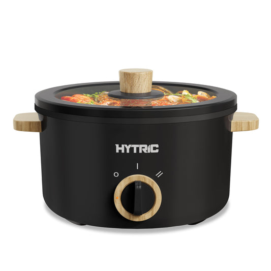 Hytric Hot Pot Electric, 2.5L Portable Electric Pot with Non-Stick Coating, Multi-functional Cooker for Stir Fry, Steak, Noodles, Soup, Portable Ramen Cooker for Dorm and Office, Black