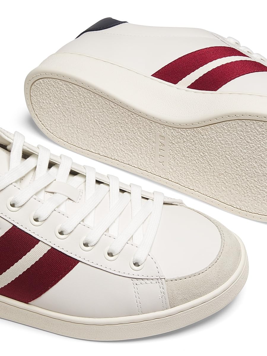 Bally, Thiago Ribbon Low-Top Leather Sneakers, WHITE PEACOAT, 12 US