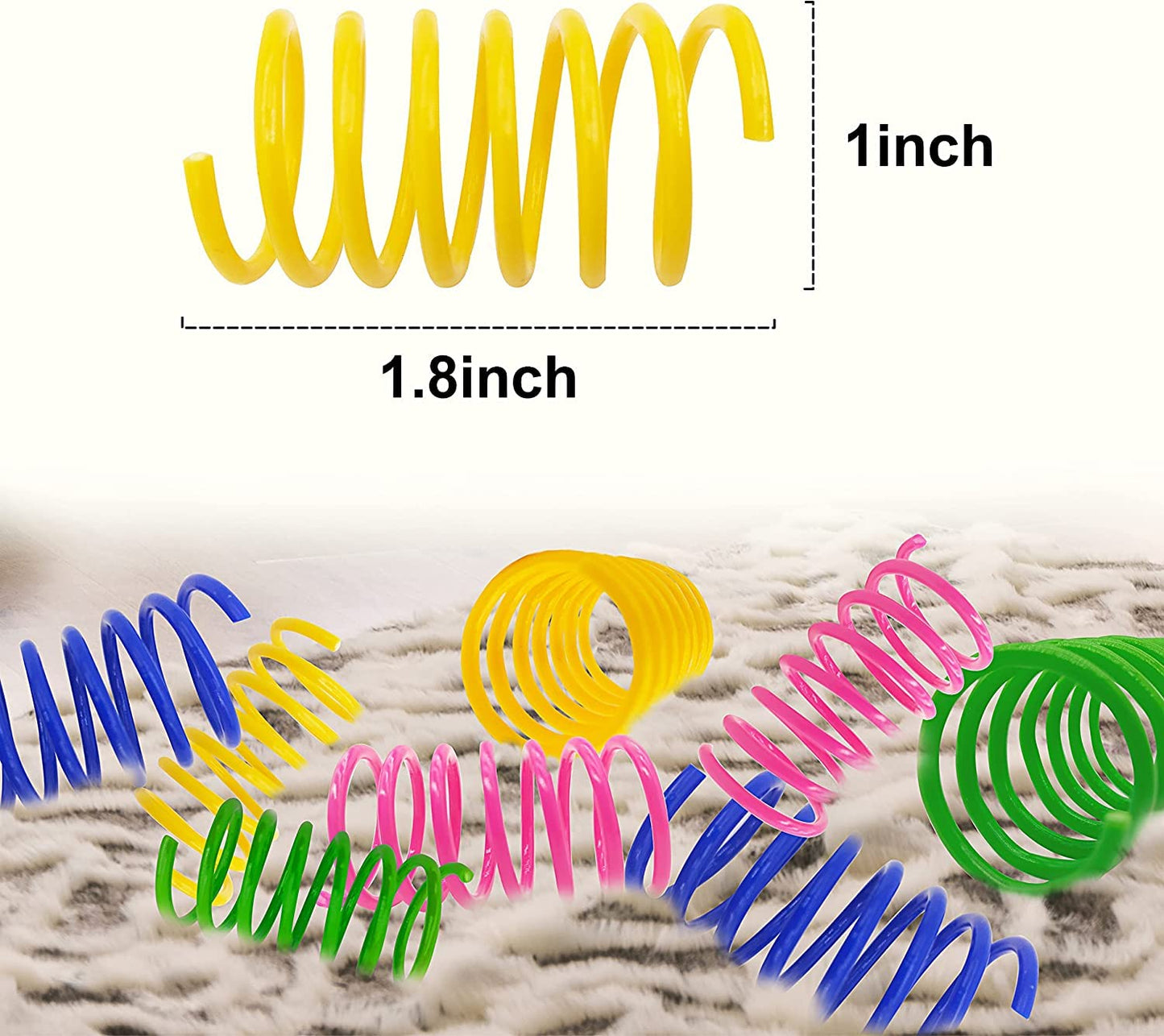 AGYM Cat Spring Toys, 30 Pack Cat Spiral Springs for Indoor Cats, Colorful & Durable Plastic Spring Coils Attract to Swat, Bite, Hunt, Interactive Toys for Kittens