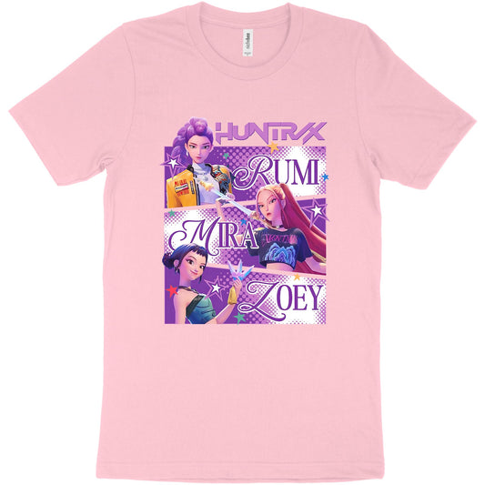 Huntrix Shirt - Demon Pop Hunters Shirt - Dark Fantasy Idol Slayer Graphic Tee - Supernatural K-Pop Merch for Kids&Adult (Pink, Youth S)