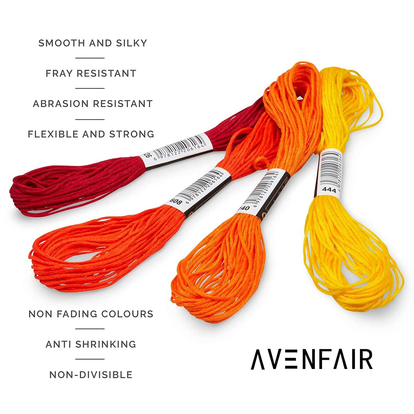 Avenfair Embroidery Threads 50 Skeins per Pack, Multi Color Embroidery Floss, Cross Stitch Threads, Friendship Bracelet Thread, with Free Needles, Floss Bobbins (50 Colors)