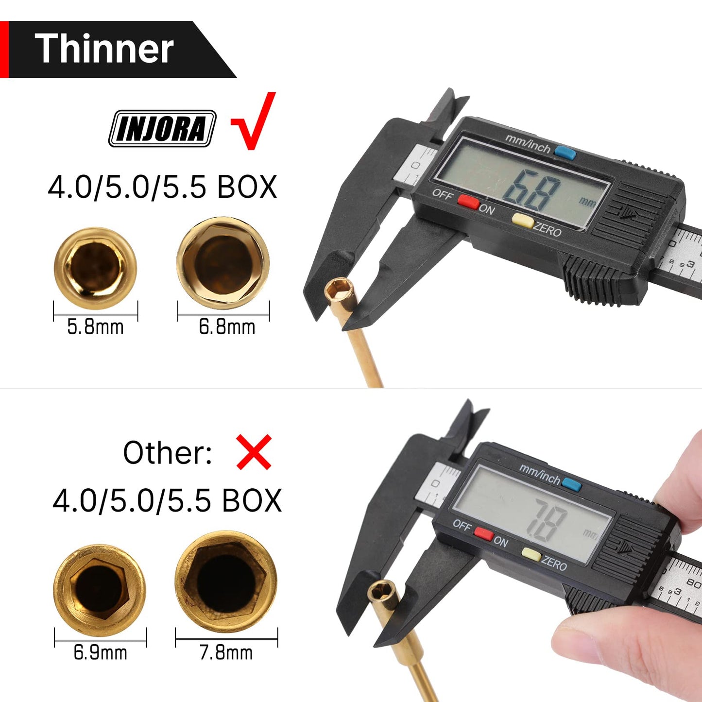 INJORA Short Handle Hex Screwdriver Nut Driver Tool Kit for 1/18 1/24 RC Mini Crawler Car TRX4M SCX24 FCX24,7PCS