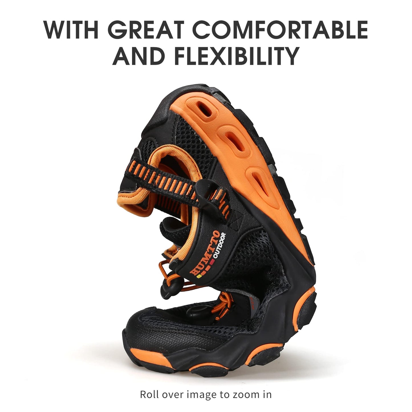 HUMTTO Men's Amphibious Water Shoes - Outdoor Hiking Sandals for Men Summer Non-Slip Quick Drying Water Sandals River Shoes 10.5 Black