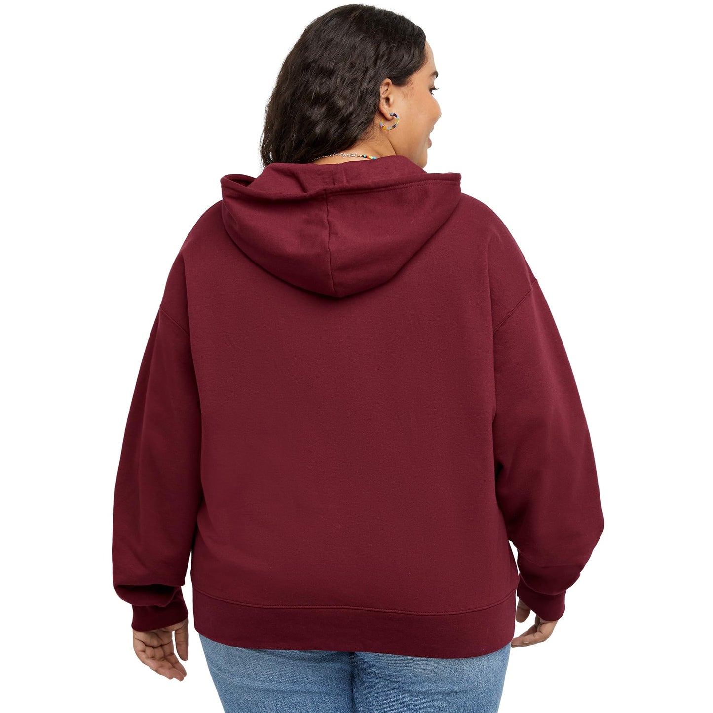 Hanes Comfortblend Originals Full, Midweight Fleece Sweatshirt, Zip Hoodie for Women, Plus, Mulled Berry