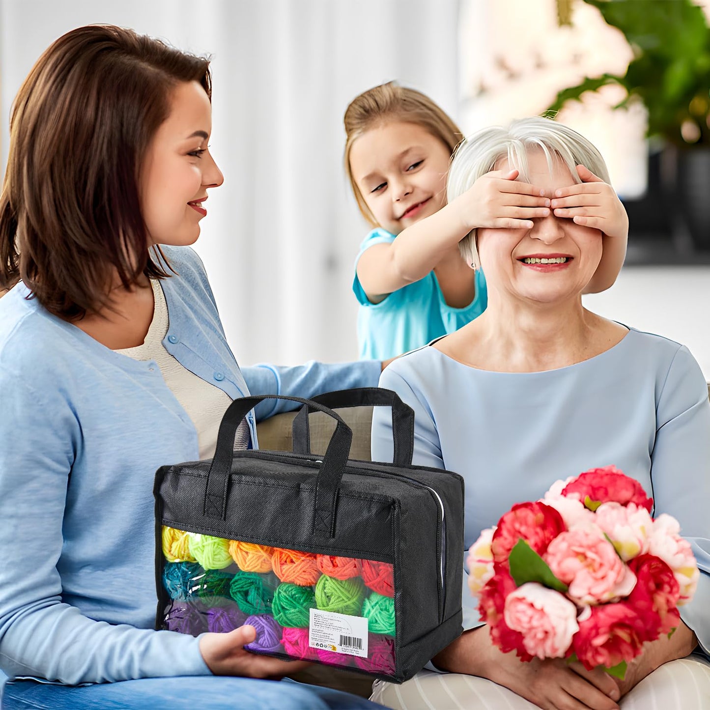 Inscraft 52 Acrylic Yarn Skeins, 1820 Yards 52 Colors, 2 Crochet Hooks, 2 Weaving Needles, 10 Stitch Markers, 1 Bag, for Crocheting & Knitting, Gift Beginners and Adults